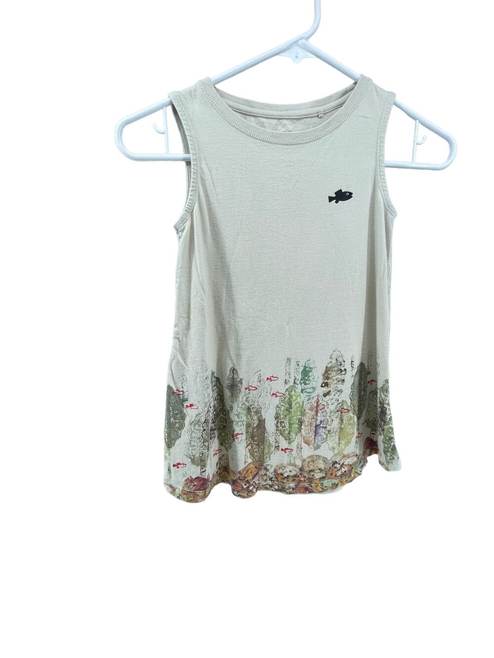 UT Uniqlo Girls White Fish Under The Sea Graphic Tank Top Youth Size 130/8